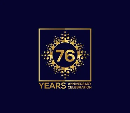 Star Design Shape element, Luxury Gold Color Mixed Design, Anniversary Design Stock Illustration