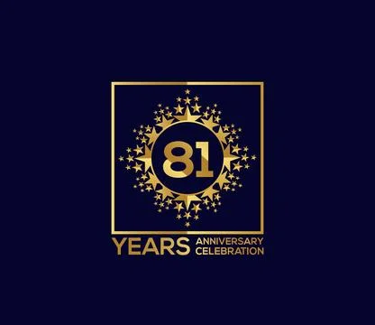 Star Design Shape element, Luxury Gold Color Mixed Design, Anniversary Design Stock-Illustration