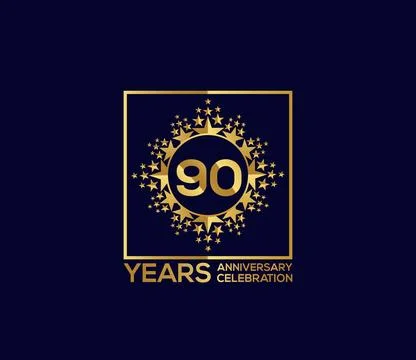 Star Design Shape element, Luxury Gold Color Mixed Design, Anniversary Design 库存插图