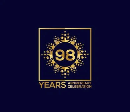 Star Design Shape element, Luxury Gold Color Mixed Design, Anniversary Design Illustrazione stock