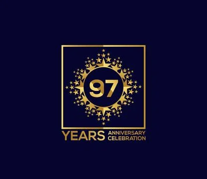 Star Design Shape element, Luxury Gold Color Mixed Design, Anniversary Design 스톡 일러스트