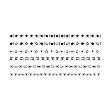 Star divider border frame horizontal line vector shape icon for decorative .. Stock Illustration