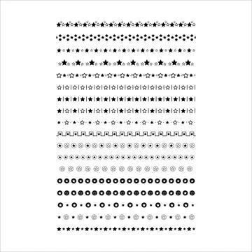 Star divider border frame horizontal line vector shape icon for decorative .. Stockillustratie