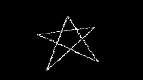 Star doodle animated hand drawn sketch five point star wiggling loop on 4k .. Video stock 342963138