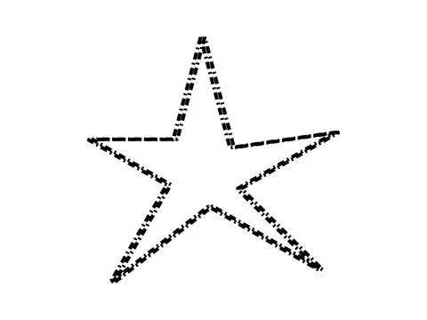 Star doodle sparkles sparkling sketch, Black dashed star vector illustration, Stock Illustration