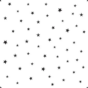 Star doodles pattern. Seamless background with stars. Hand drawn illustration. Stock Illustration