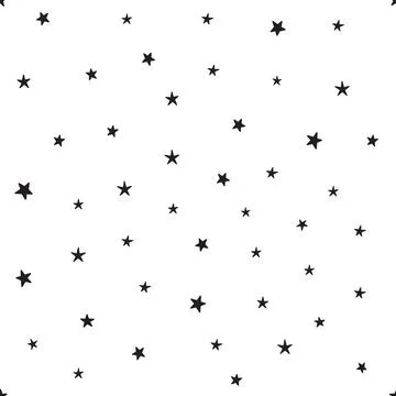 Star doodles pattern. Seamless background with stars. Hand drawn illustration. Stock Illustration