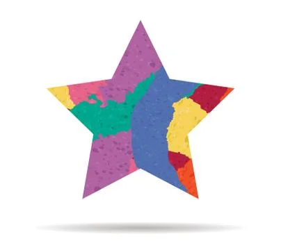 Star drawn painted icon vector Illustrazione stock