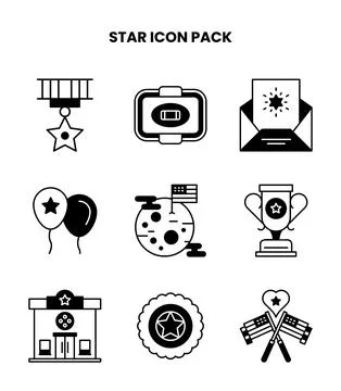 Star DuoTone Bundle Icons Pack Stock Illustration