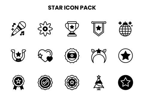 Star DuoTone Design Icons Pack Stock Illustration