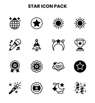 Star DuoTone Design Icons Pack Illustrazione stock