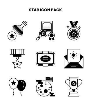 Star DuoTone Graphics Icons Pack 스톡 일러스트