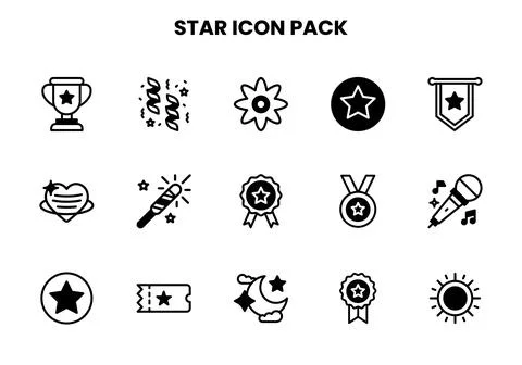 Star DuoTone Icons Pack Stock Illustration