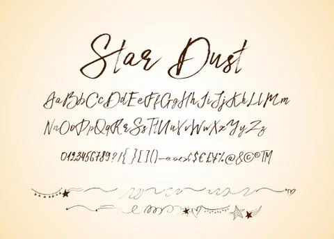 Star dust. Handdrawn vector font. Stock Illustration