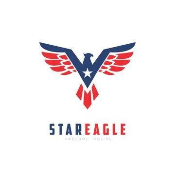 Star Eagle Logo Design Symbol Template Flat Style Vector Illustration Stock Illustration