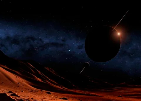 Star eclipse, artwork Stock Illustration