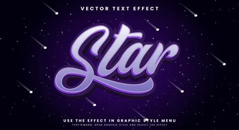 Star editable text effect template Illustrazione stock