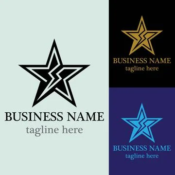 Star With Electric Logo Stock Illustration