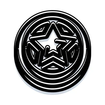 Star emblem logo design with modern graphic lines Stock Illustration