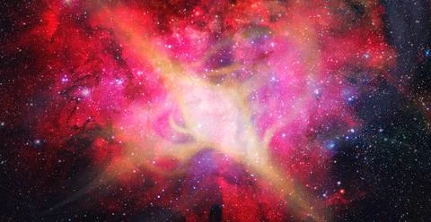 Star explosion in a galaxy of universe. Elements of this image furnished b... 스톡 사진