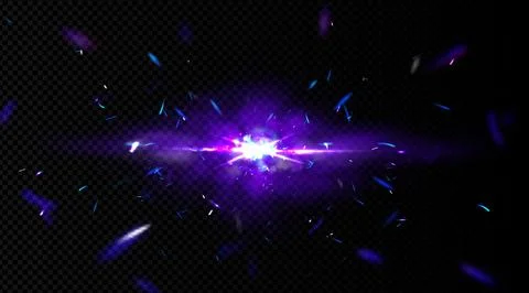 Star explosion with glow, smoke and sparkles Stock Illustration