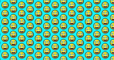 Star eye emoji. Star eyes emoji loopable pattern motion graphics animation .. Stock Footage 224371853