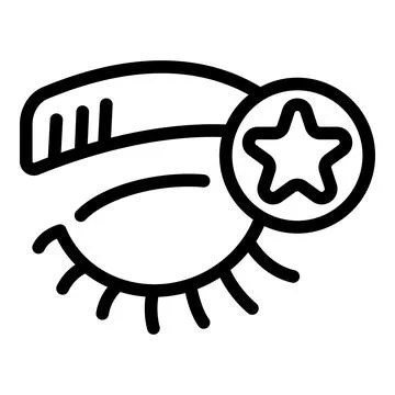 Star eyebrow icon outline vector. Change face care Illustrazione stock