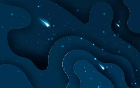 Star fall  light on blue abstract curve layer.Galaxy surface space concept Illustrazione stock