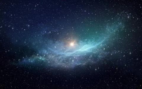 Star field and nebula in outer space Stock Photos