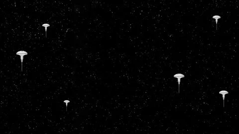 Star field nebula with space drones 3d render Stock Illustration