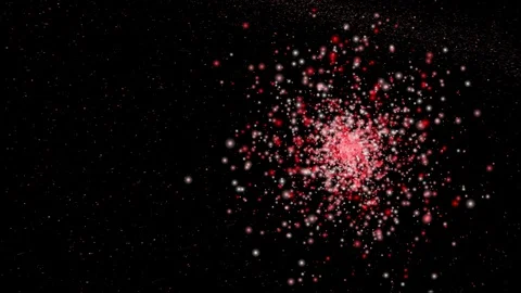 Star field, Red Spheres Explosion 動画素材 86040491