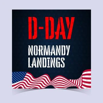Star Filled D Day Remembrance Poster Banner Stock Illustration
