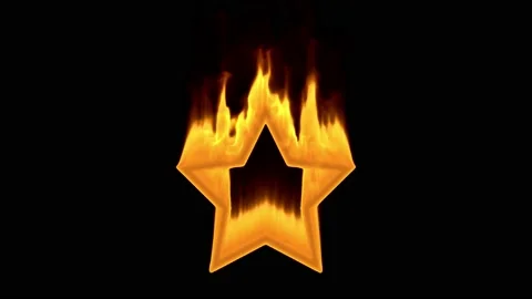 The star is on fire. 3D animation of the star sign, flames. Stock Footage 221396712