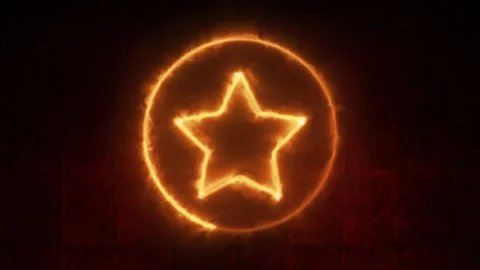 Star with fire effect green screen background Stock Footage 252127952