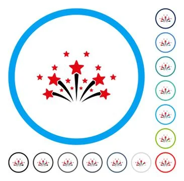 Star Fireworks Rounded Vector Icon Stock-Illustration