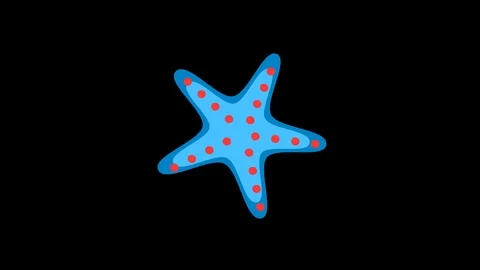 Star Fish Holiday Adventure icon Line Drawing Animation Transparent Vector Stock Footage 120293653