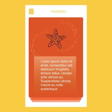 Star fish  mobile vertical banner design design. Vector Stock Illustration