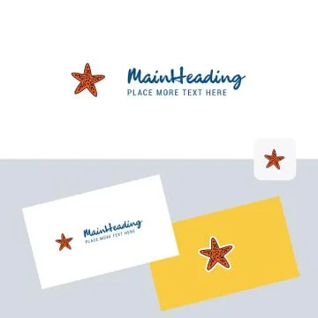 Star fish  vector logotype with business card template. Elegant corporate ide Stock Illustration