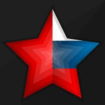 Star with flag Stock Illustration