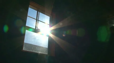 Star Flare Sunlight Through Window Stock Footage