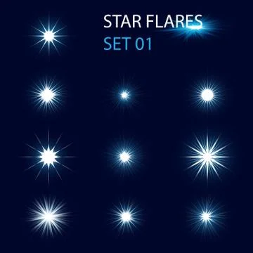 Star flares Stock Illustration