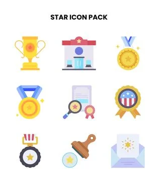 Star Flat Bundle Icons Pack Stockillustratie