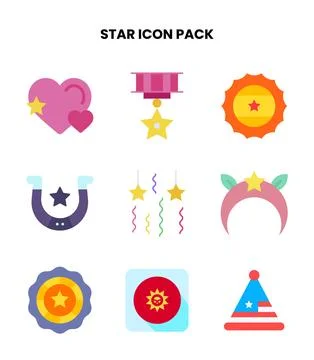 Star Flat UI Icons Pack Stock Illustration