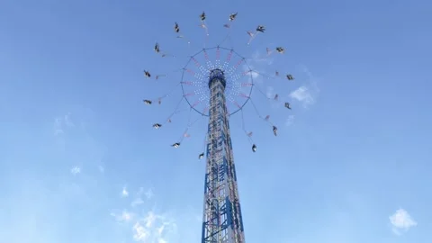 Star flyer, Chain carousel amusement ride Stock Footage 201388150
