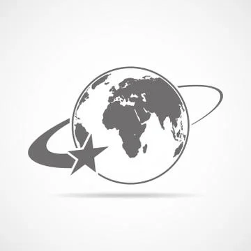 Star flying around the globe. Vector illustration Stock Illustration