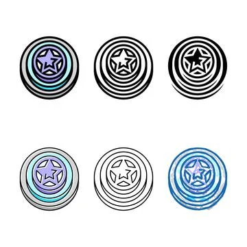 Star forms video game progress award color icon vector Stock Illustration