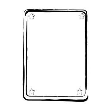 Star frame border grunge stroke element, brush shape icon, vertical, rectan.. Stock Illustration