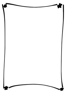 Star frame border, hand drawn vertical abstract decorative vintage doodle e.. Stock Illustration