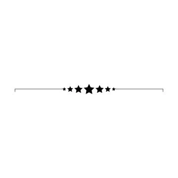 Star frame border horizontal line shape icon for decorative vintage doodle .. Stock Illustration