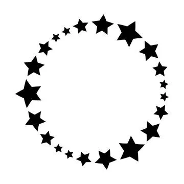 Star frame border horizontal line shape icon for decorative vintage doodle .. Stock Illustration